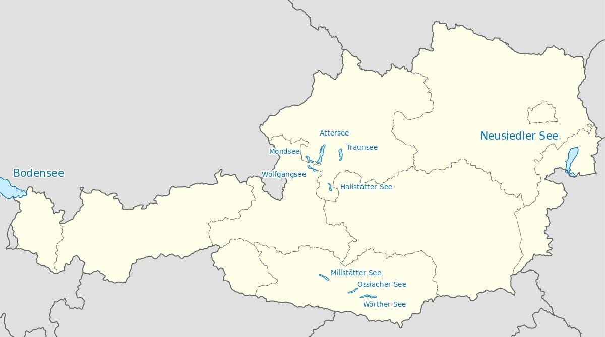 মানচিত্র অস্ট্রিয়ান হ্রদ