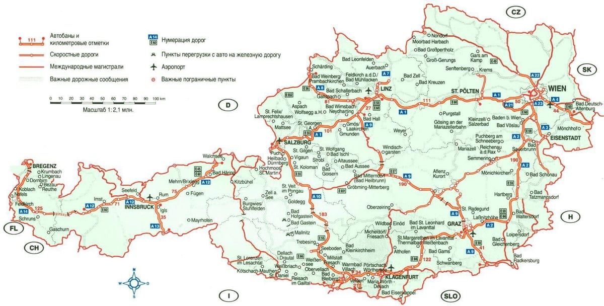 অস্ট্রিয়া ভ্রমণ মানচিত্র