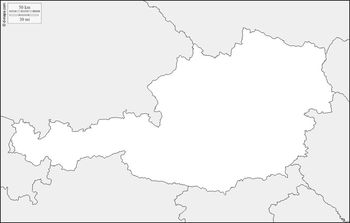 মানচিত্র, অস্ট্রিয়া মানচিত্র রূপরেখা