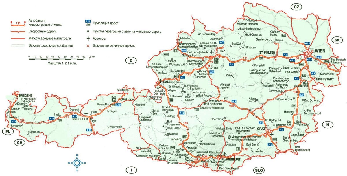 বিস্তারিত মানচিত্র, অস্ট্রিয়া