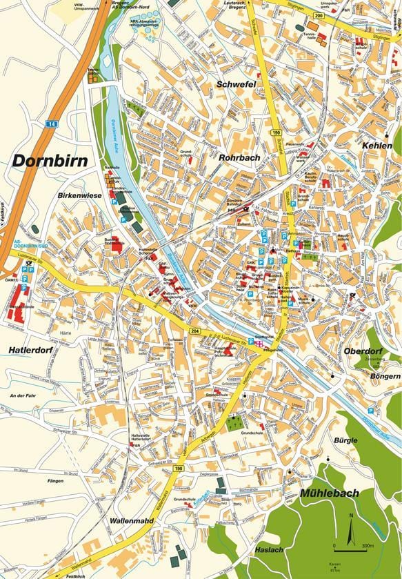 মানচিত্র dornbirn, অস্ট্রিয়া