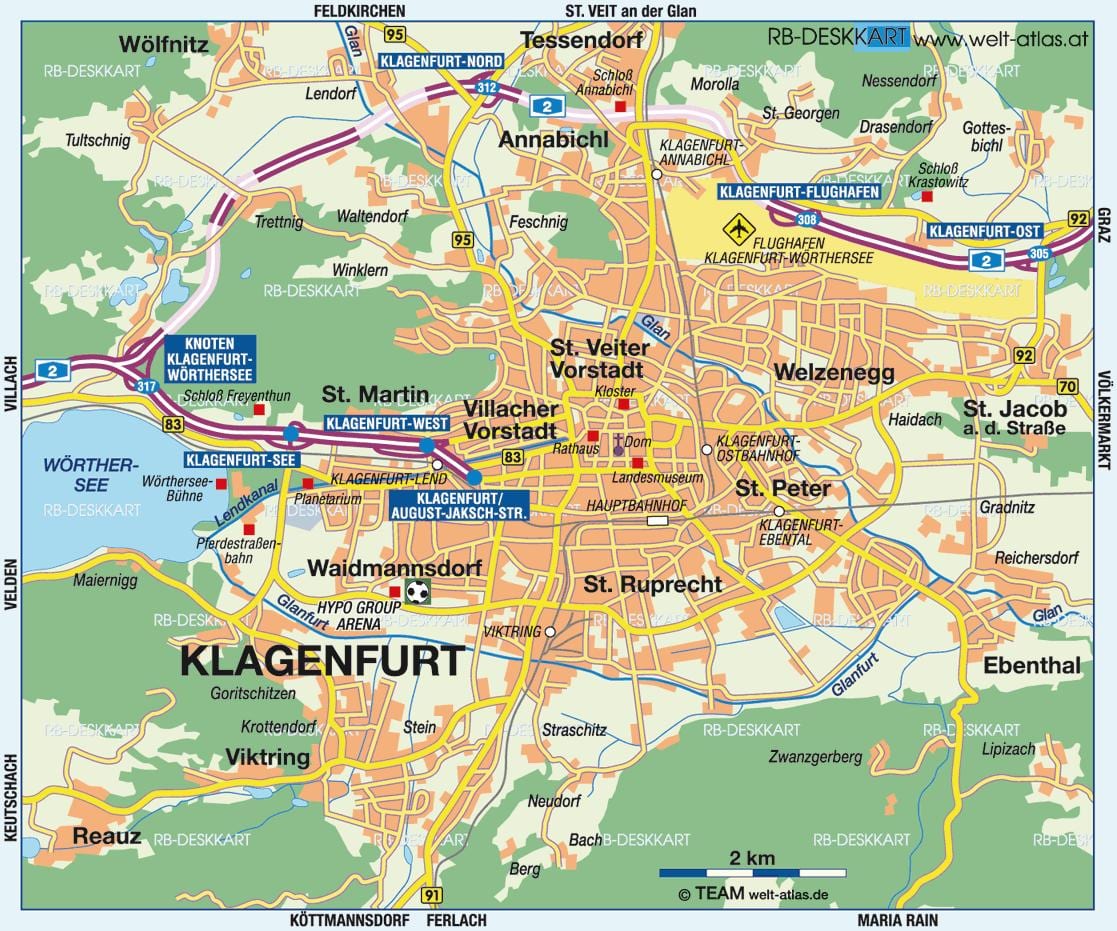 মানচিত্র, klagenfurt, অস্ট্রিয়া