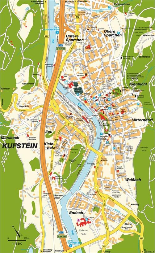 মানচিত্র kufstein অস্ট্রিয়া