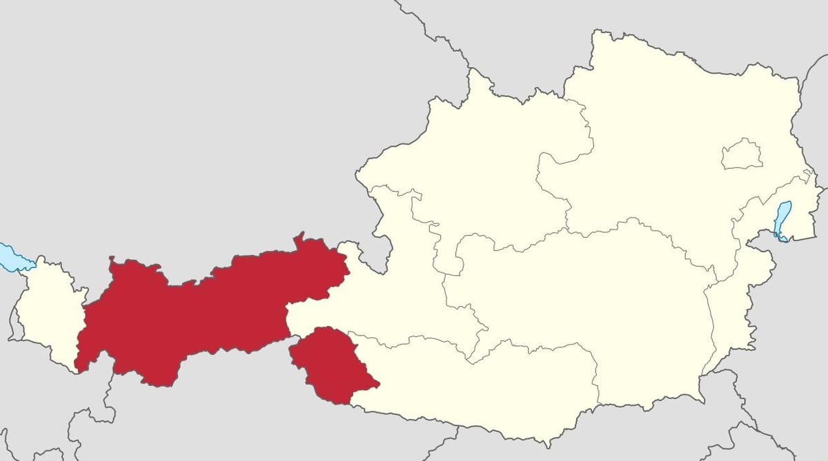 অস্ট্রিয়া, tyrol মানচিত্র