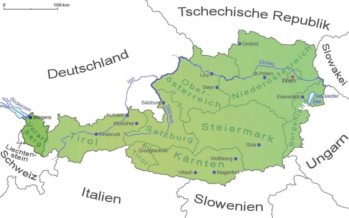 মানচিত্র vorarlberg, অস্ট্রিয়া