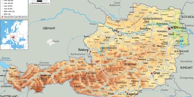 অস্ট্রিয়া পর্বত মানচিত্র