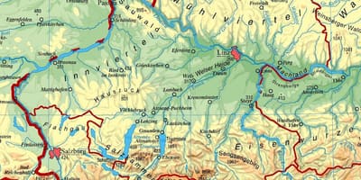মানচিত্র উপরের অস্ট্রিয়া