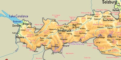 মানচিত্র mayrhofen অস্ট্রিয়া