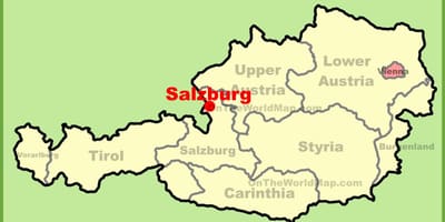 Salzburg, অস্ট্রিয়া মানচিত্র